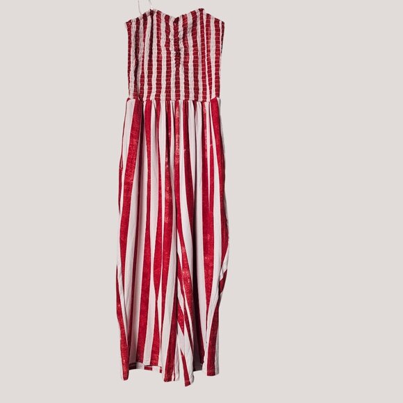 J For Justify Red & White Striped Maxi Romper S - Picture 1 of 12